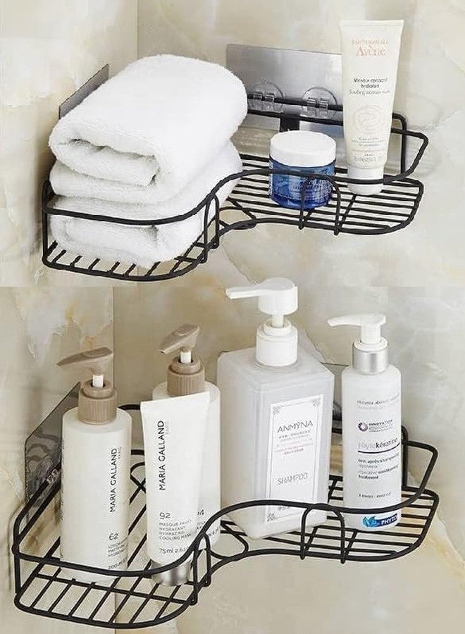 Bathoyum 2 Metal (Pack of 2 Self-Adhesive Shelf/Storage Organizer for Bathroom and Kitchen Corner Wall Mounted Rack Shelf Bathroom Accessories Storage Rack (No Drilling-Shelf Adhesive) - Image 2